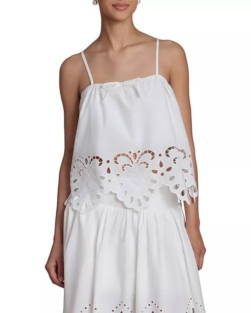 Avec Les Filles Eyelet Embroidered Bandeau Top White S NWT $108