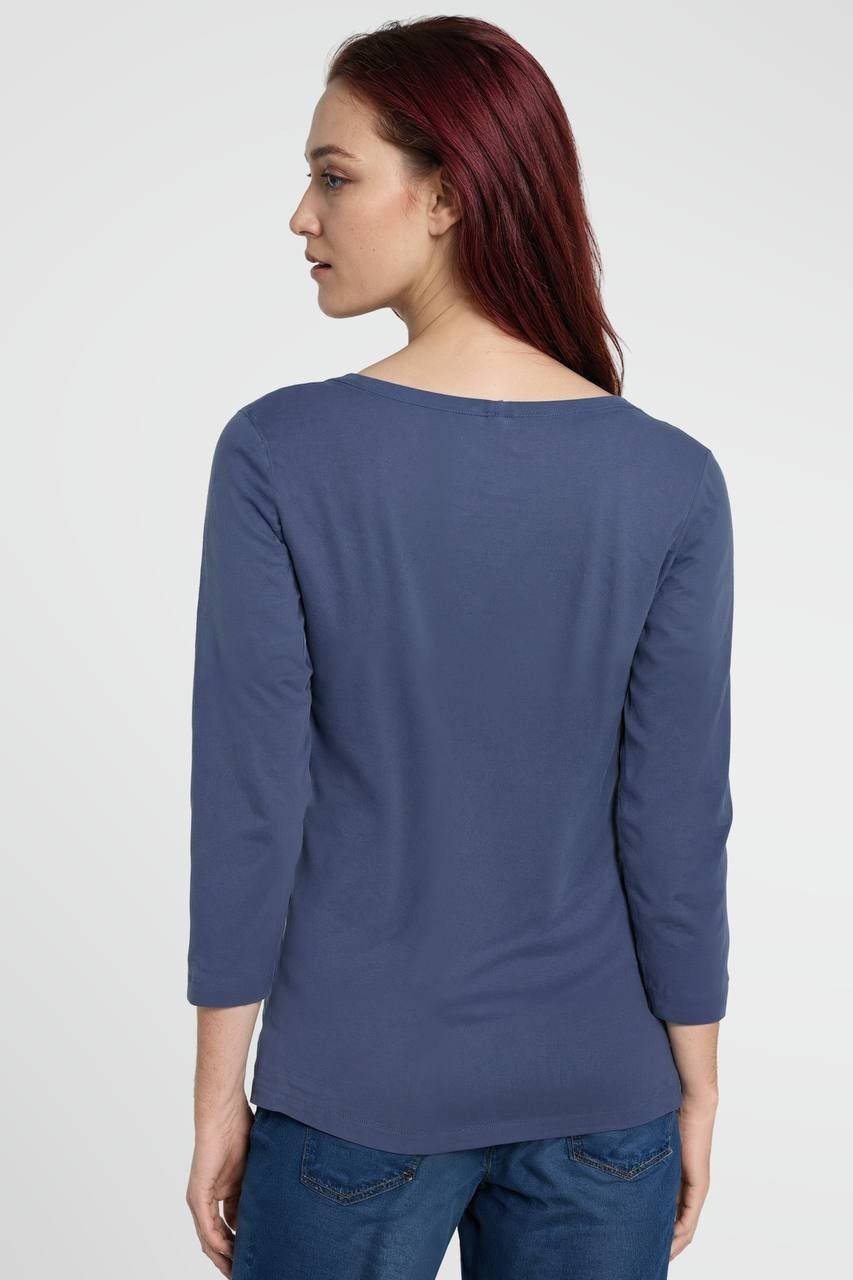 Three Dots British Tee Boatneck, Partly Cloudy, Size M, New with Tags NWT