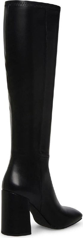 Madden Girl Winsloww Boots 8 Black Synthetic Square Toe Knee‑High NIB msrp$89