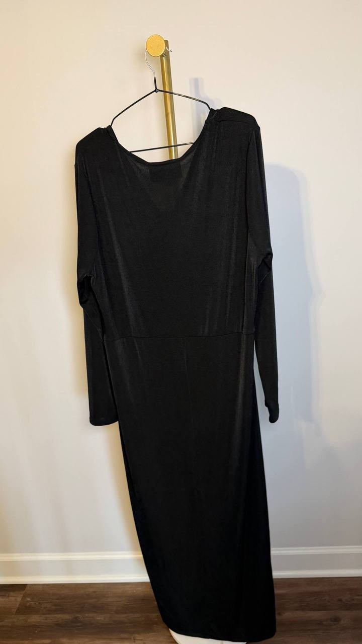 Nina Parker Plus Size Ruched Slinky Dress Black 2X NWT $99