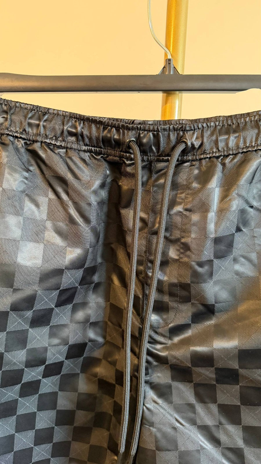Mode of One Men’s Checker Jacquard Drawstring Shorts Black XXL NWT