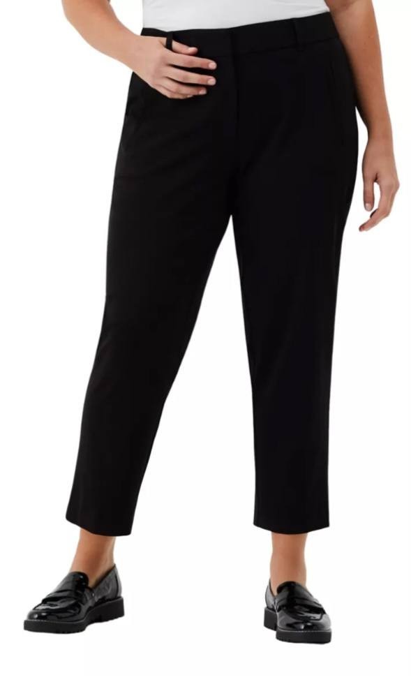 Rafaella Plus Size Straight‑Leg Ankle Pants – Size 16 – Black – NWT – $89