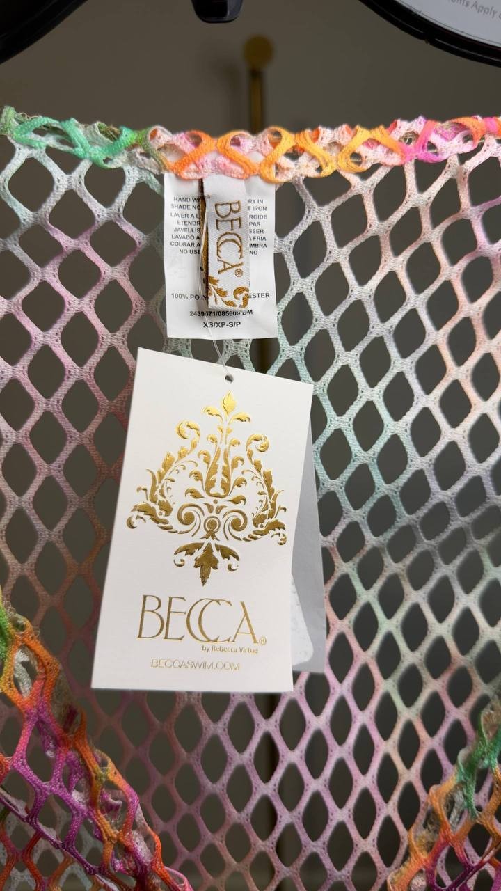 BECCA Mirage Fishnet Tunic Cover‑Up Multi XS‑S NWT $88