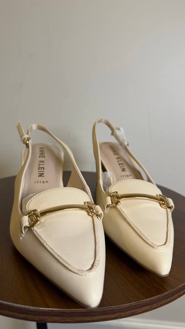 Anne Klein Bone Man‑Made Block Heel Pumps 7.5M New in Box MSRP $95