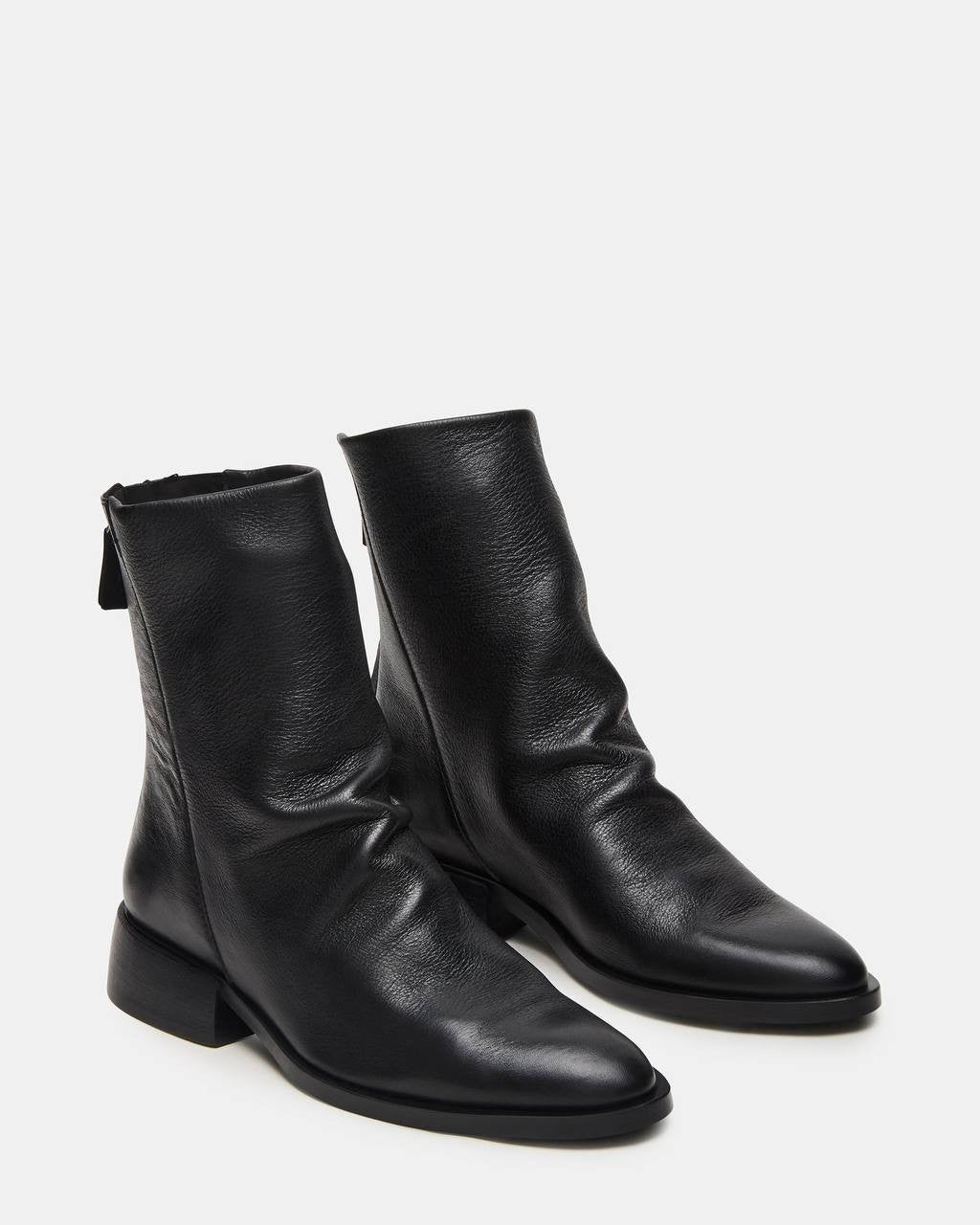 Steve Madden NEXIE Booties 8.5 Black Leather Pointed Toe Zip NIB msrp$159.9