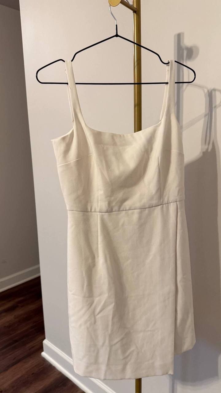 French Connection Whisper Crossover Mini Dress White 6 Good Condition msrp$128