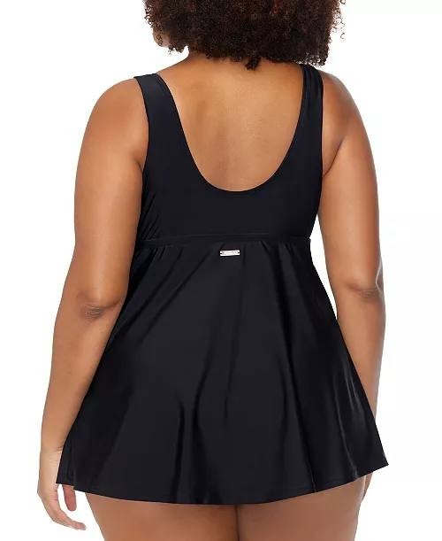 Raisins Curve Lucia Twist‑Front Swimdress Black 20W NWT $106