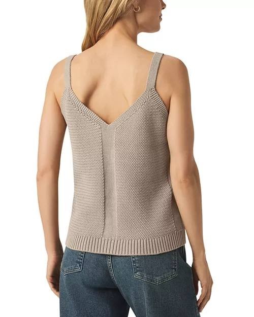 Splendid Banks Sweater Tank Fawn Size S Sleeveless Cotton Knit V-Neck