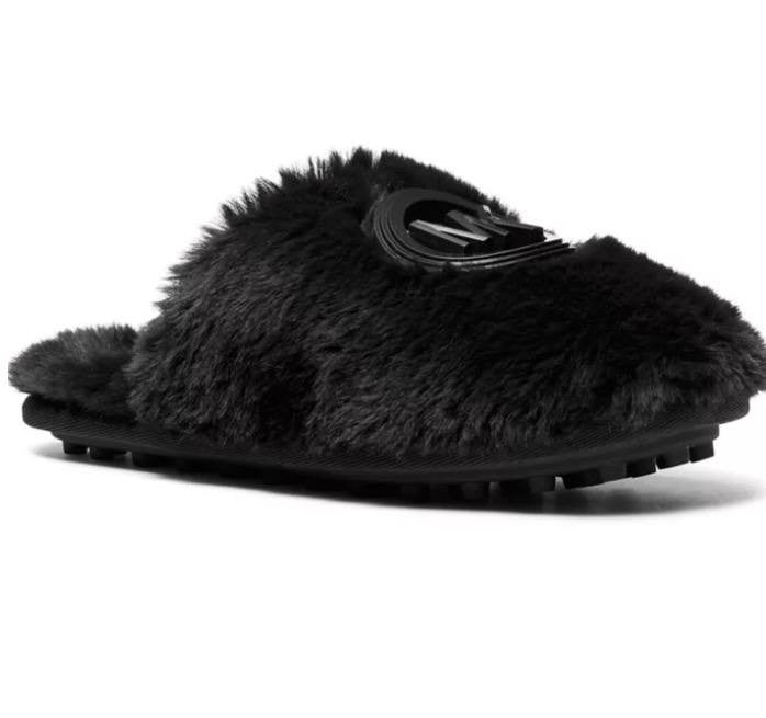 Michael Kors Ada Charm Slippers – Black – Size 6 – New Without Box