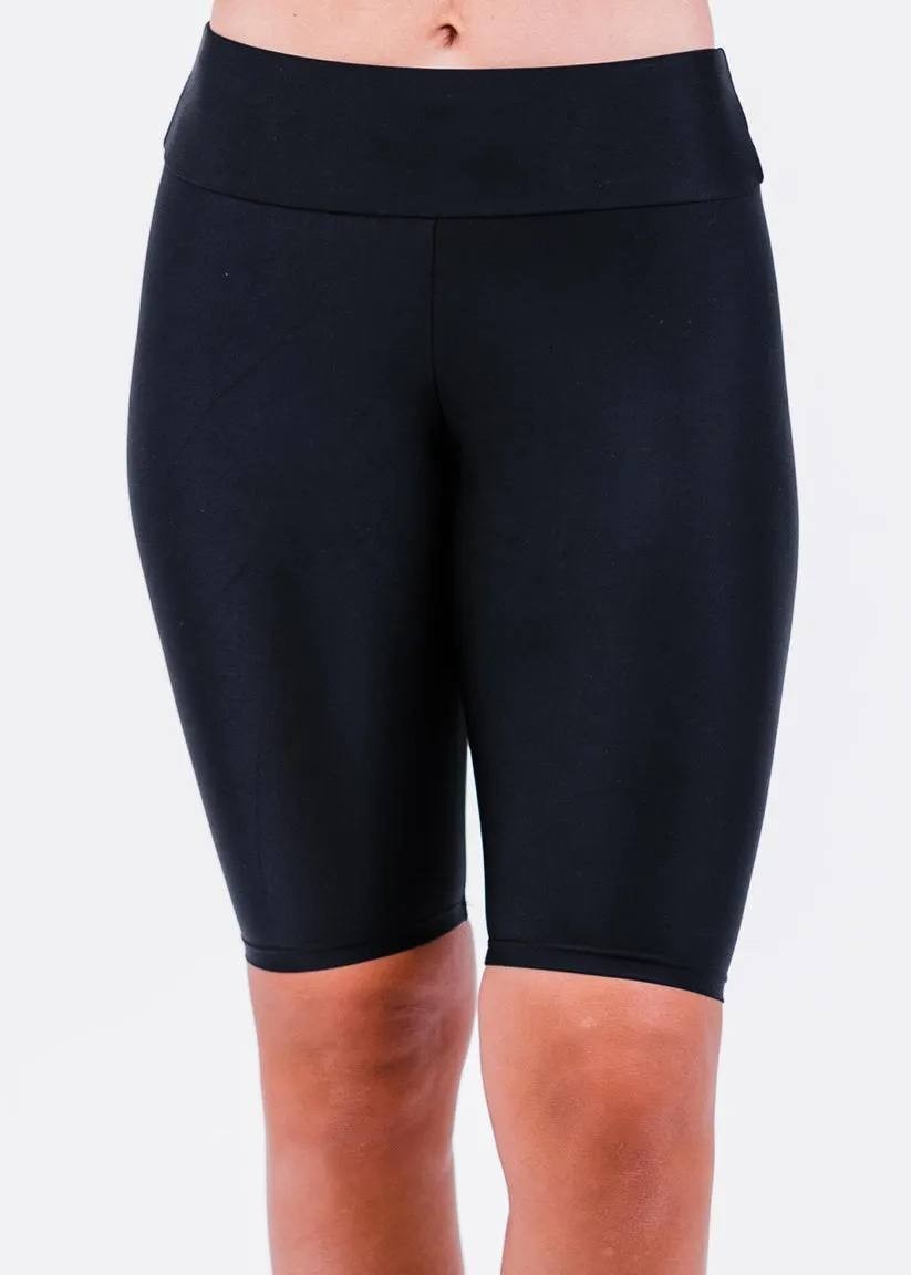 Calypsa by ModLi Long Bike Swim Shorts Size L NWT Black Swim Bottoms msrp$59.95