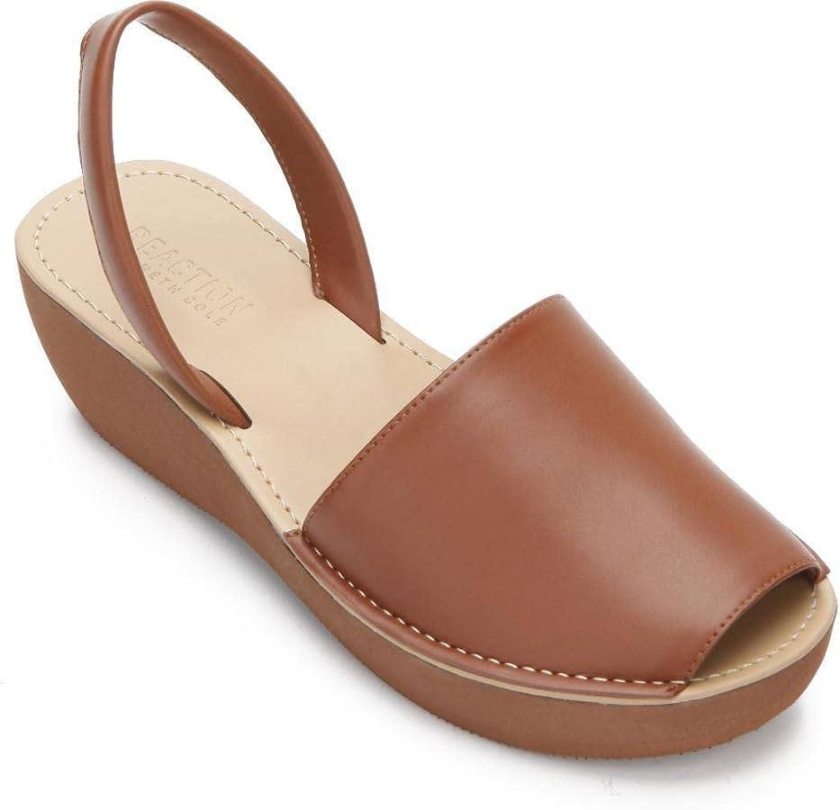 Reaction  Kenneth  Cole  Wedge  Sandals  Luggage  10M  New  $59