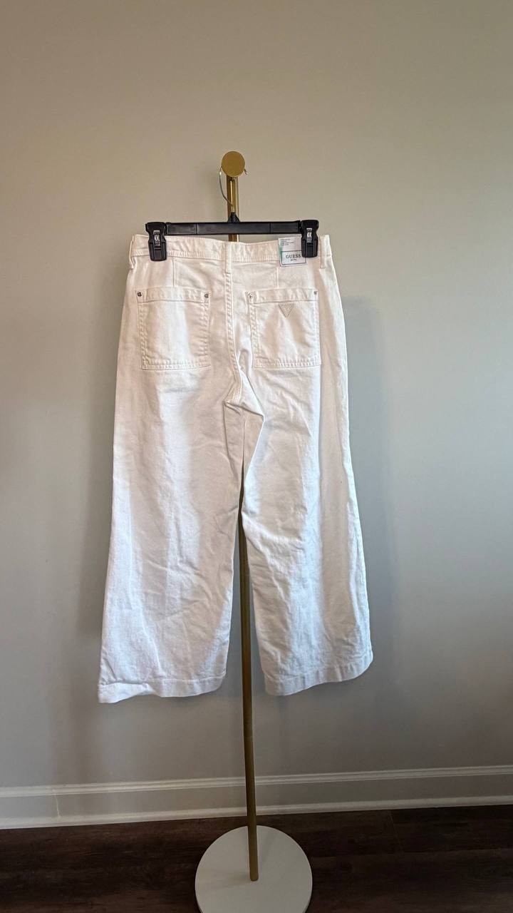 Guess Eco Zoya Cropped Wide Jeans White 26x27 NWT $128