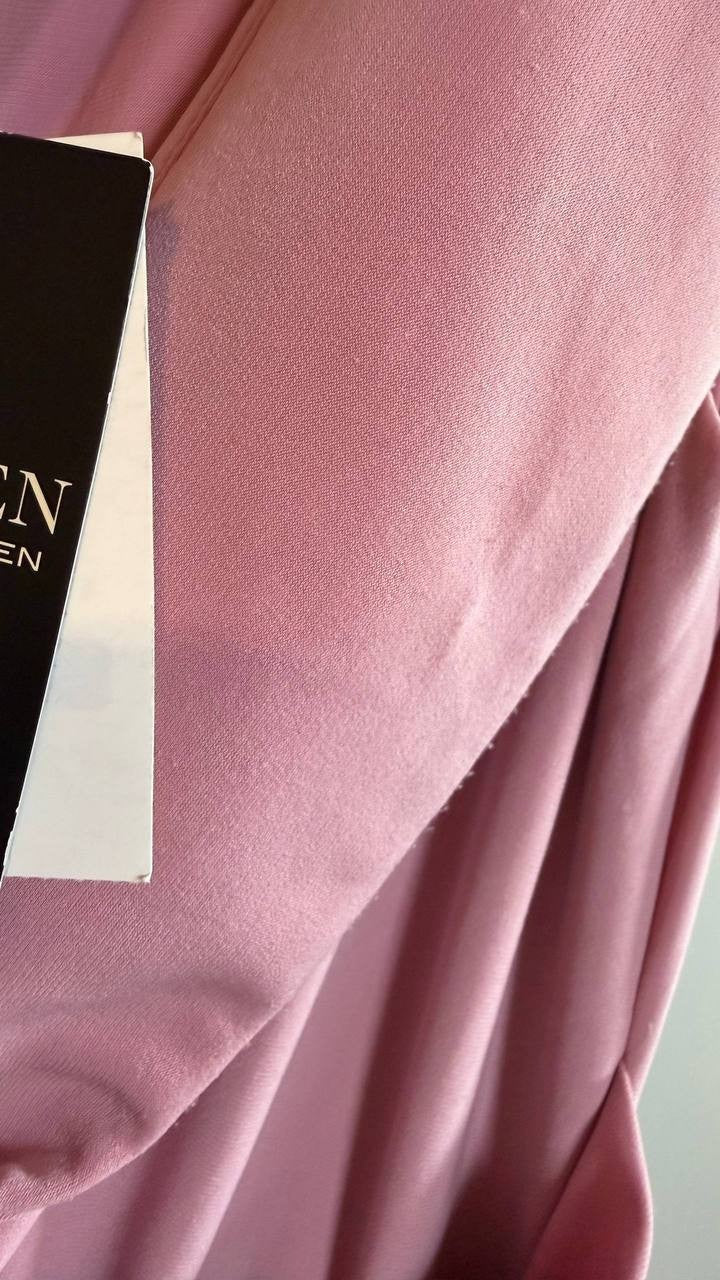 Lauren Ralph Lauren Off‑Shoulder Jersey Gown Rose Size 10 Preowned $225