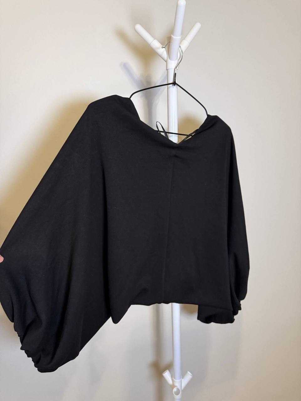 Donna Karan New York Open‑Front Puff‑Sleeve Shrug – Size L – NWT