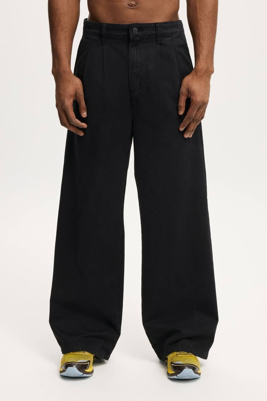 Cotton On Men’s Super Baggy Pleated Pant Black 28 $69.99 NWT