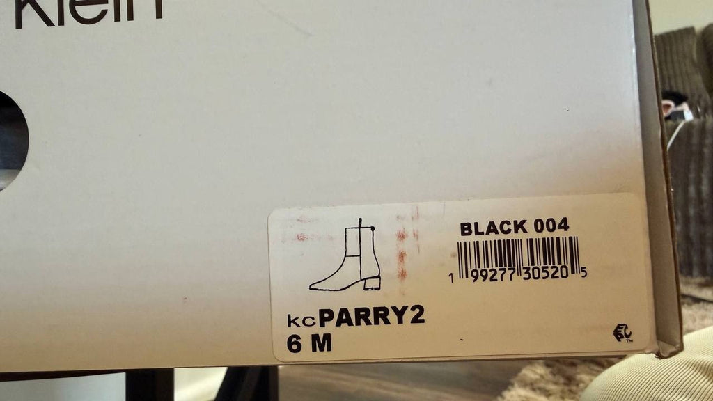 Calvin Klein Parry Booties 6M Black Man‑Made Square Toe Block Heel NIB msrp$129