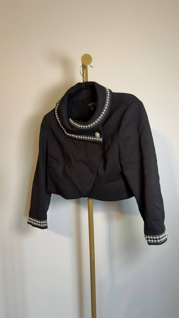 Tahari ASL Beaded Dress Suit Set Black 10 NWT $249