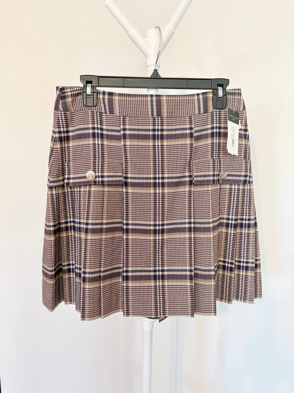 Tahari Petite Plaid Pleated Skirt – Size 8P – NWT – $99