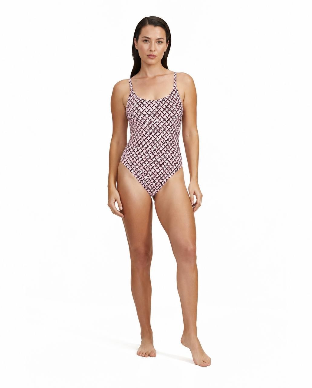 Gottex Luma Vintage Charm Square Neck One Piece Vintage Pink 8 NWOT $148