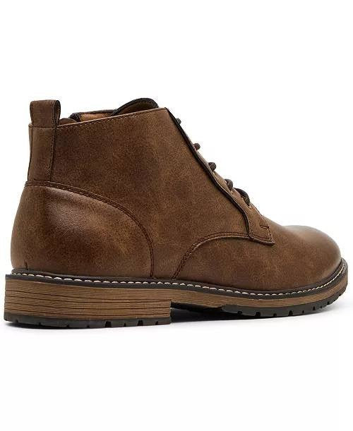 Madden Men Brown Leather Lace‑Up Boots 8M NIB MSRP $90