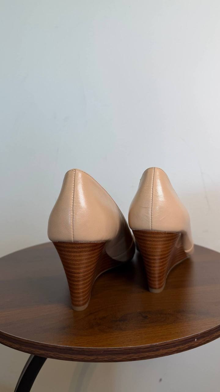 Franco Sarto Frankie Women’s Leather Wedge Pump Ballet 9M Leather $125 NWB