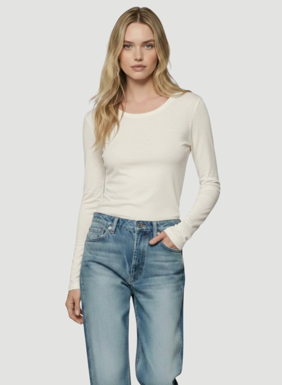 Majestic Filatures Women’s Soft Touch Crewneck T‑Shirt Cream 2 NWT $138
