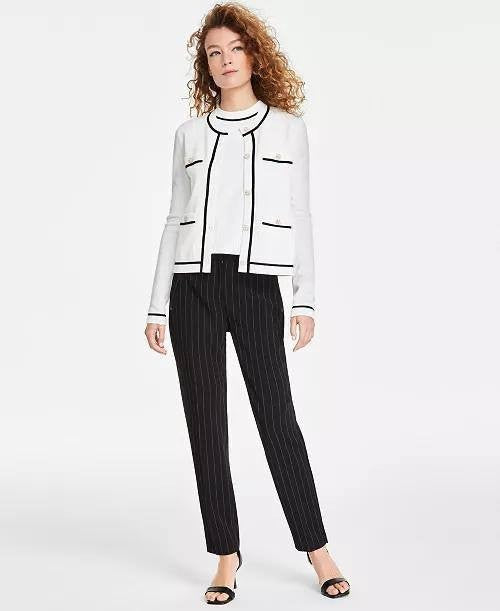 Karl  Lagerfeld  Paris  Women’s   Crewneck  Cardigan  Soft  White  L NWOT  $128