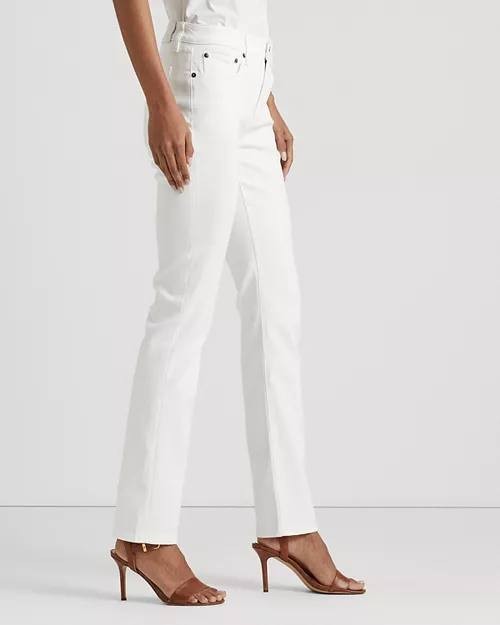 Lauren Ralph Lauren Mid‑Rise Straight Jeans White 6 NWT $125