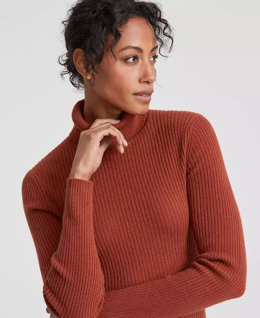Charter Club Luxury Petite Cashmere Turtleneck Midi Dress Brown PXL NWT $229
