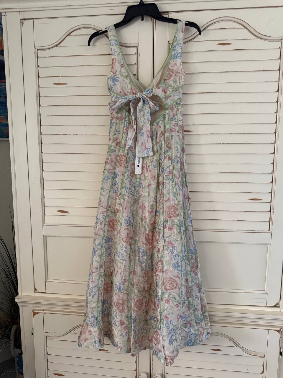 AQUA Floral Seamed Midi Dress Multi XS, Sweetheart Neckline, Sleeveless