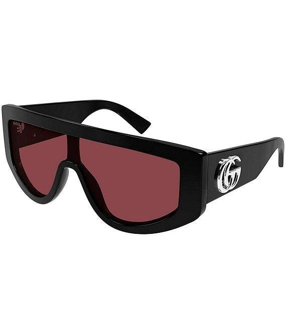 Gucci  Rectangular  Frame  Sunglasses  Black/Burgundy  OS  NWOT  $590