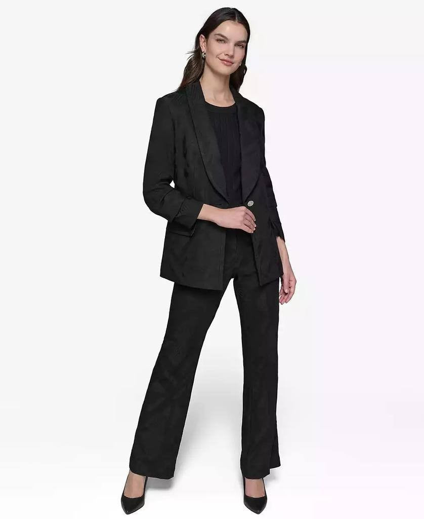 Karl Lagerfeld Paris Jacquard Blazer Pants Suit Black 12 NWT $380