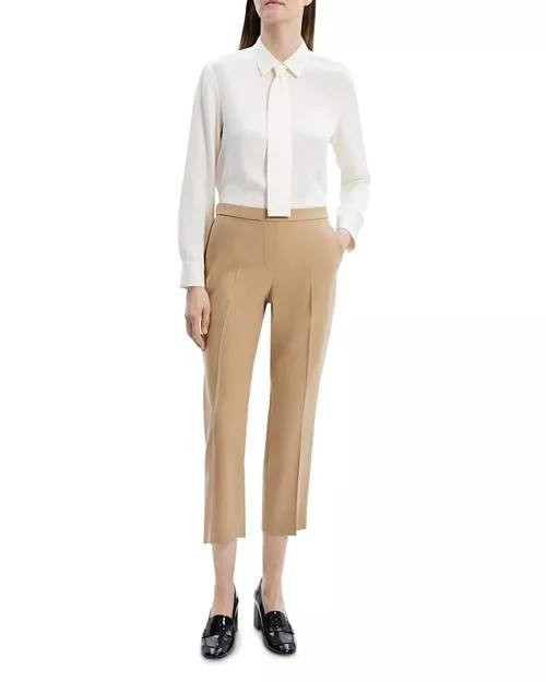 Theory Sleek Flannel Treeca Pull On Pant Camel 2 NWT Damaged $255 New w/ Defects