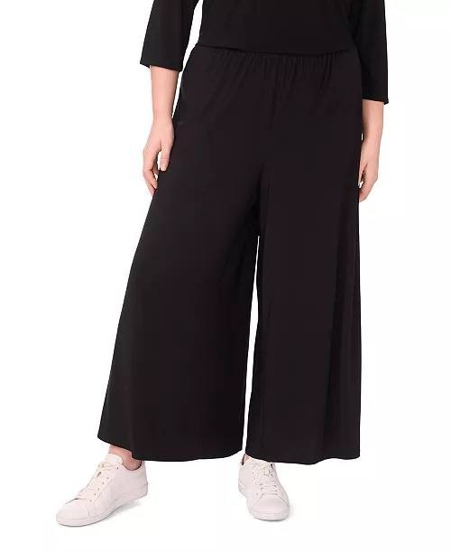 Vince Camuto Plus Size Pull‑On Wide‑Leg Pants – Size 1X – NWT – Black – $89
