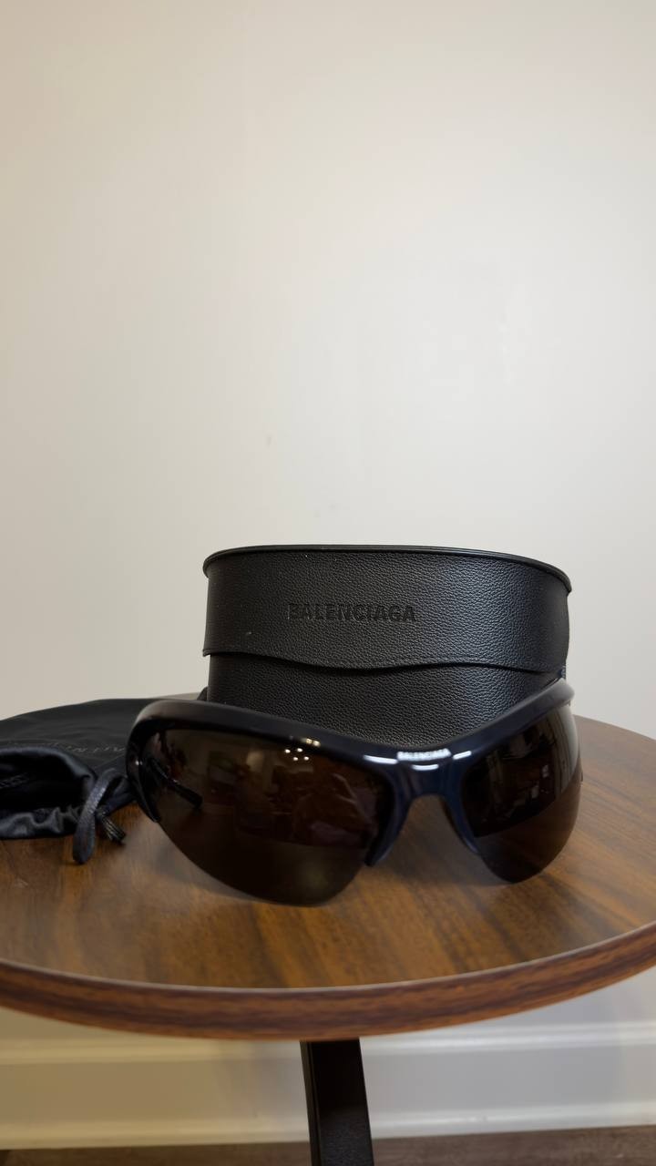 Balenciaga Shield Sunglasses Black/Silver/Grey OS NWOT $840.00