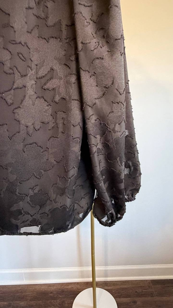 1.STATE V‑Neck Balloon‑Sleeve Blouse Black L NWOT $89