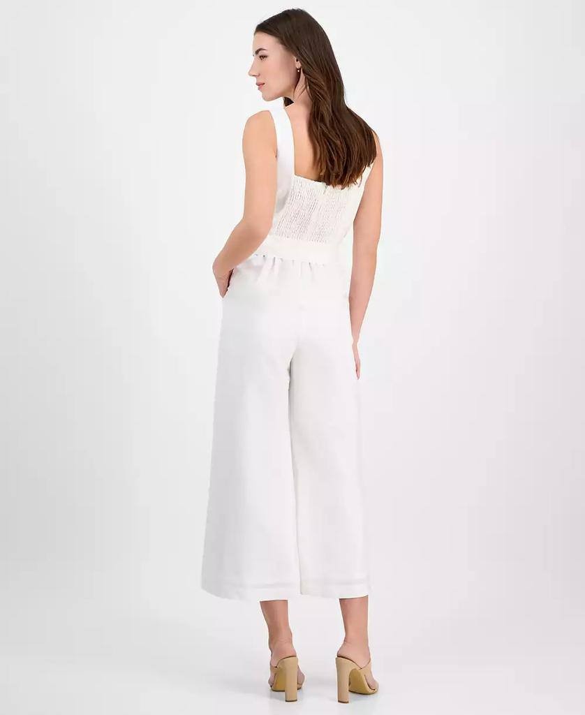 Tahari Sweetheart‑Neck Wide‑Leg Jumpsuit White Star 16 NWT $158