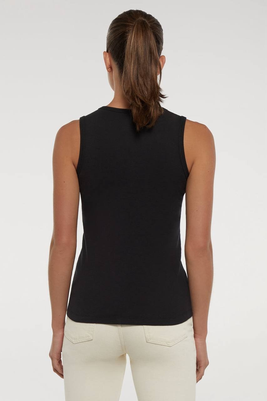 Three Dots Ribbed Crew‑Neck Tank – XL – Black – NWT – $40