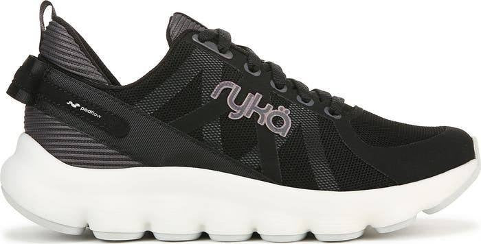 Ryka PodFlow Walking Sneakers 11M Black Mesh Lace‑Up Arch Support NIB msrp$89.99