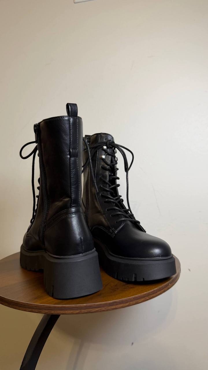 Madden Girl Women’s Maisey Combat Boots Black 6.5 Man‑Made MSRP $89.99 NWB