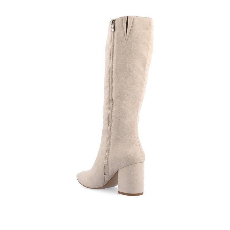 Journee Ameylia Boots 8.5M Bone Faux Suede Knee‑High NIB msrp$79.99