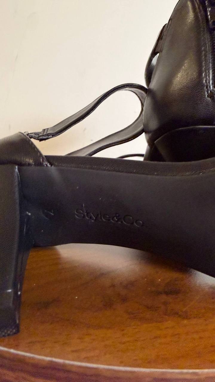 Style&Co Women’s Dress Sandals 7M Black Man-Made – New in Box MSRP $59.90