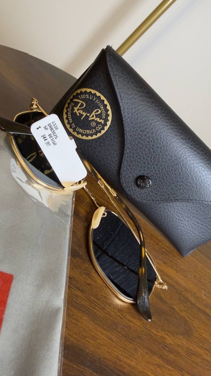 Ray‑Ban  Hexagonal   Sunglasses  Arista  Gold  Green   OS  NWT  $244