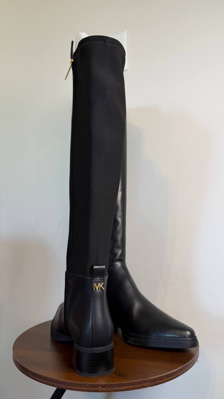 Michael Kors Lex Women’s Block Heel Boots Black 9.5WS Polyester $175 NWB