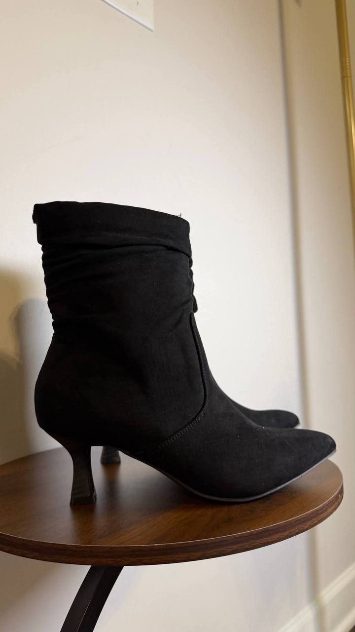 Jones New York Black Microsuede Dress Booties 7.5M New in Box MSRP $89.50