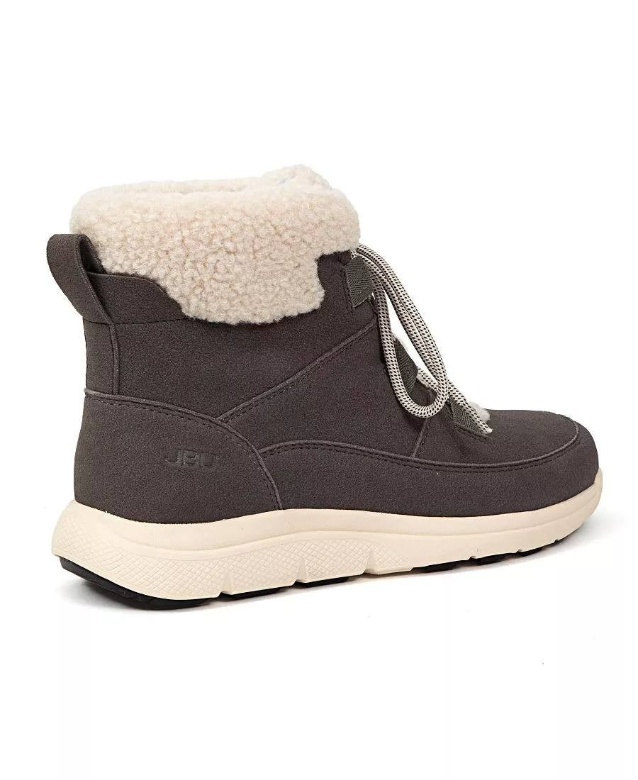 JBU Freeze Boots 8.5M Grey Suede Round Toe Faux Shearling New In Box msrp$79