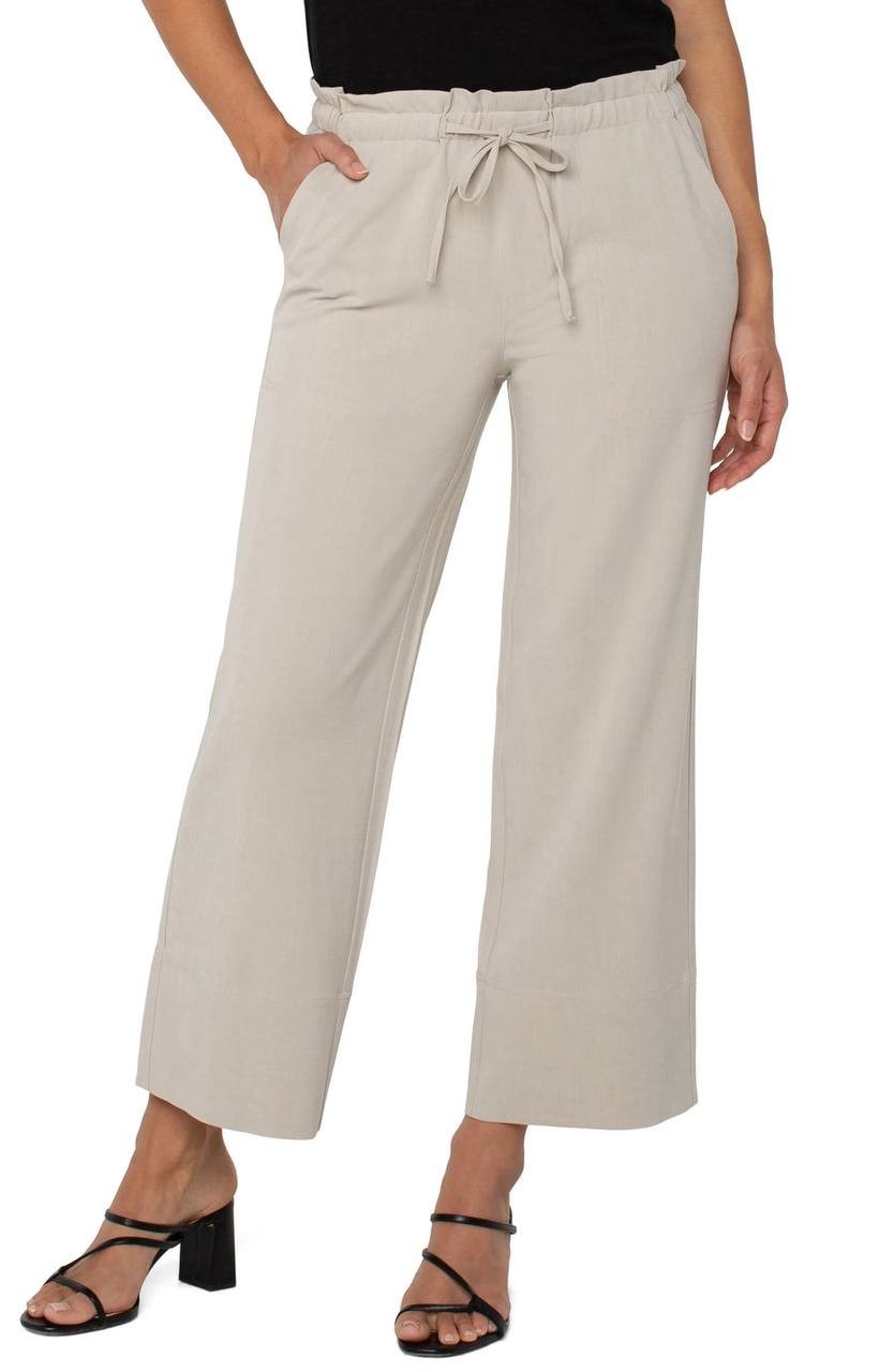 Liverpool Pull‑On Tie‑Waist Wide‑Leg Ankle Pants – Size M – NWT – $98