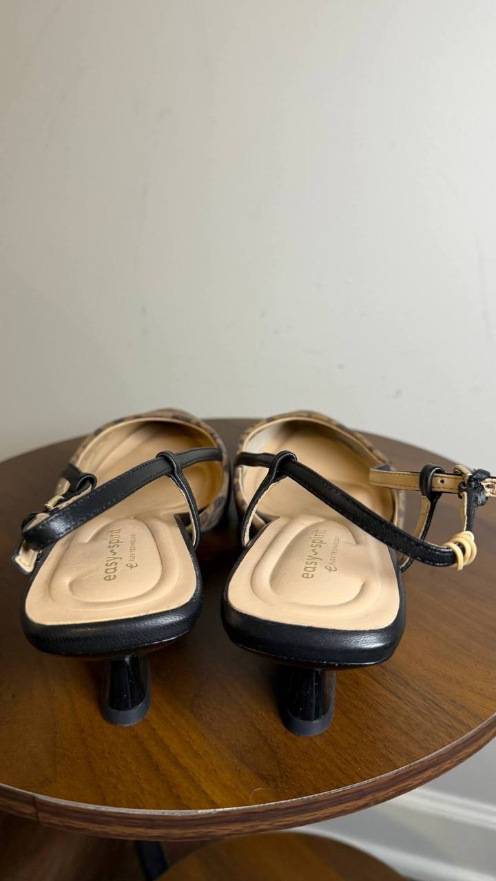 Easy Spirit Leopard Leather Slingback Pumps 9.5M New w/o Box MSRP $109