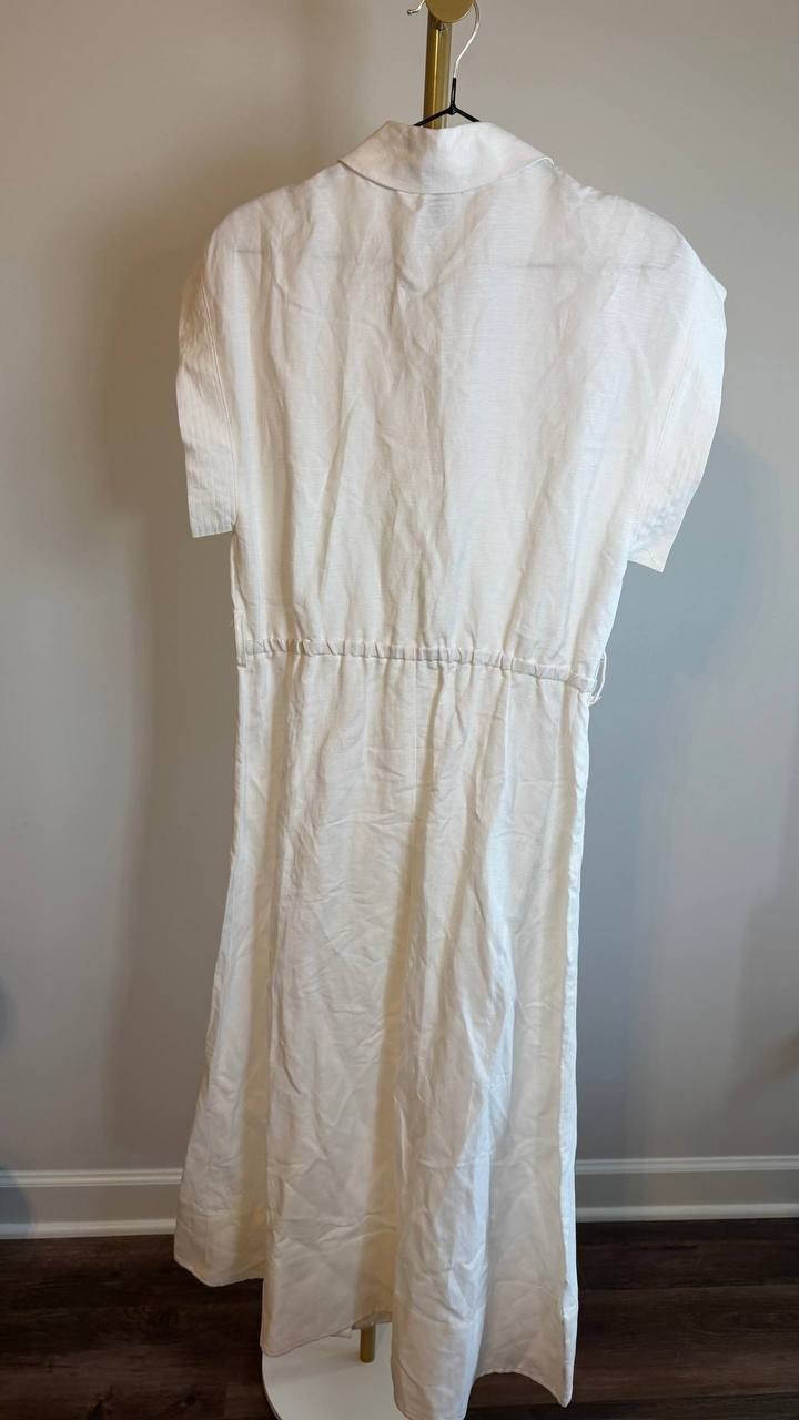 Anne Klein Women’s White Belted Drop-Sleeve Shirtdress Size 8 NWT $169
