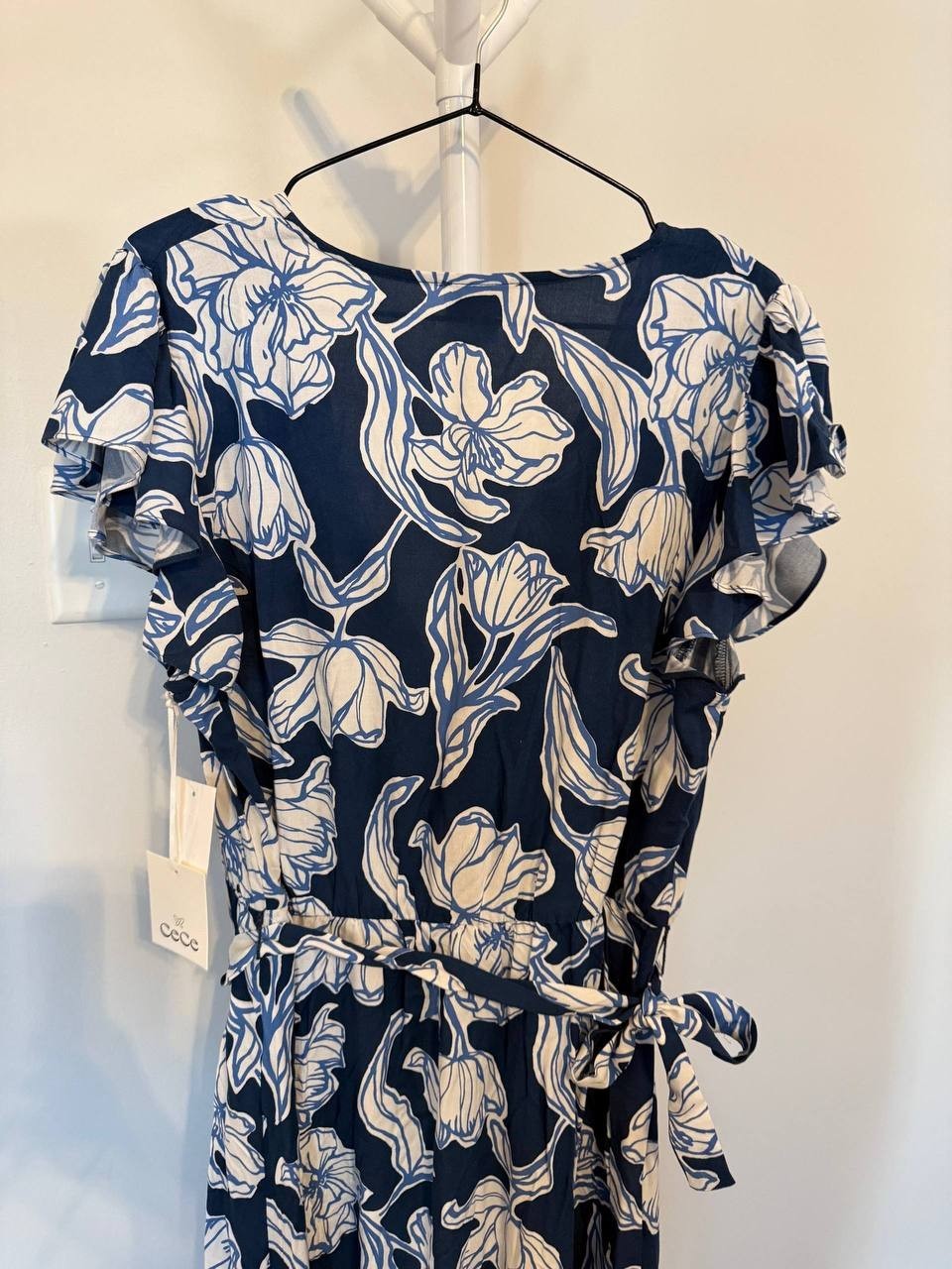 CeCe Wrap‑Front Short‑Sleeve Maxi Dress – Size L – NWT – $89